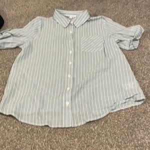 Light blue dress shirt with white stripes